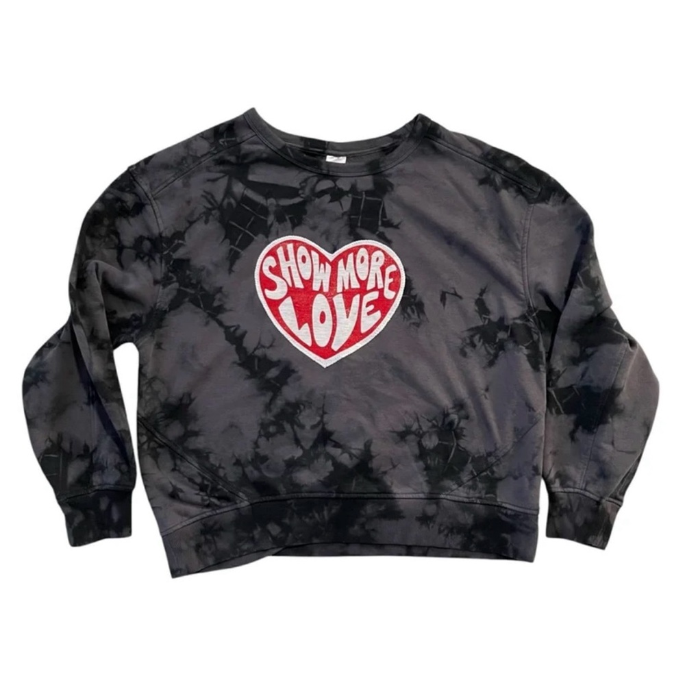 Unique One of a Kind Show More Love Heart  Sweatshirt Upcycled Remade Size XL